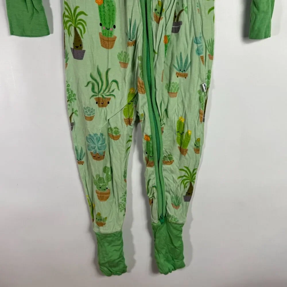 Little Sleepies Toddler 2T Succulent Bamboo Zippy Pajamas Neutral Lounge Comfy